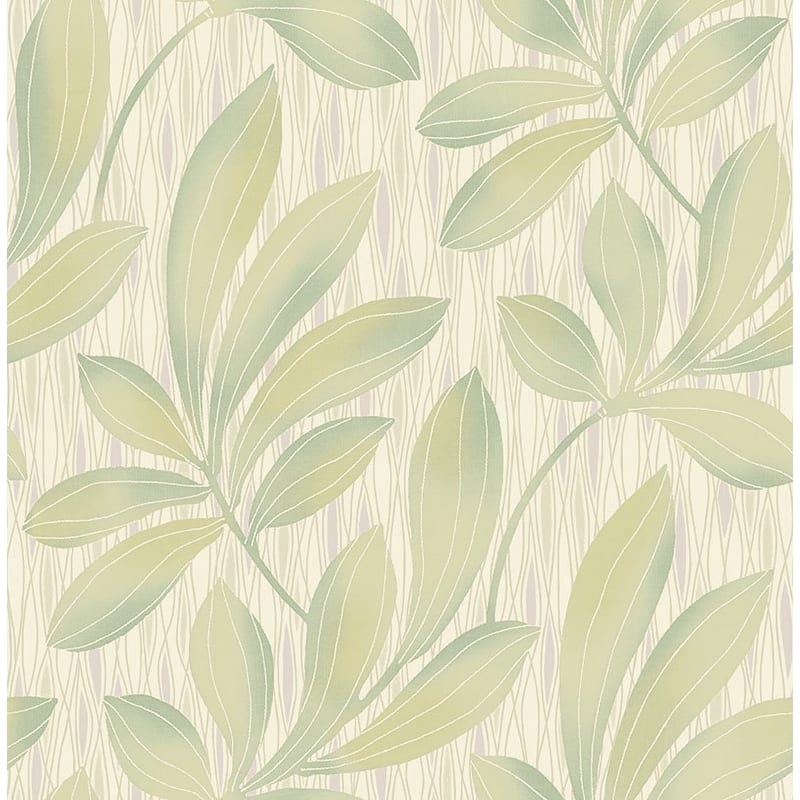 Seabrook Designs Martha Ikat Leaves Unpasted Wallpaper