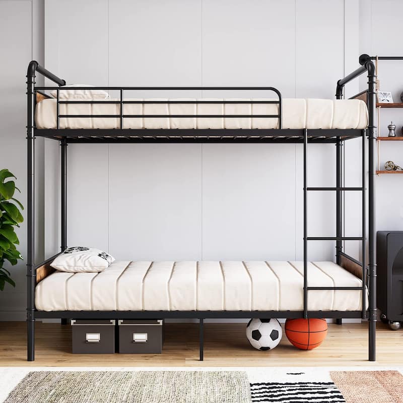 Metal Bunk Bed Twin Over Twin for Kids
