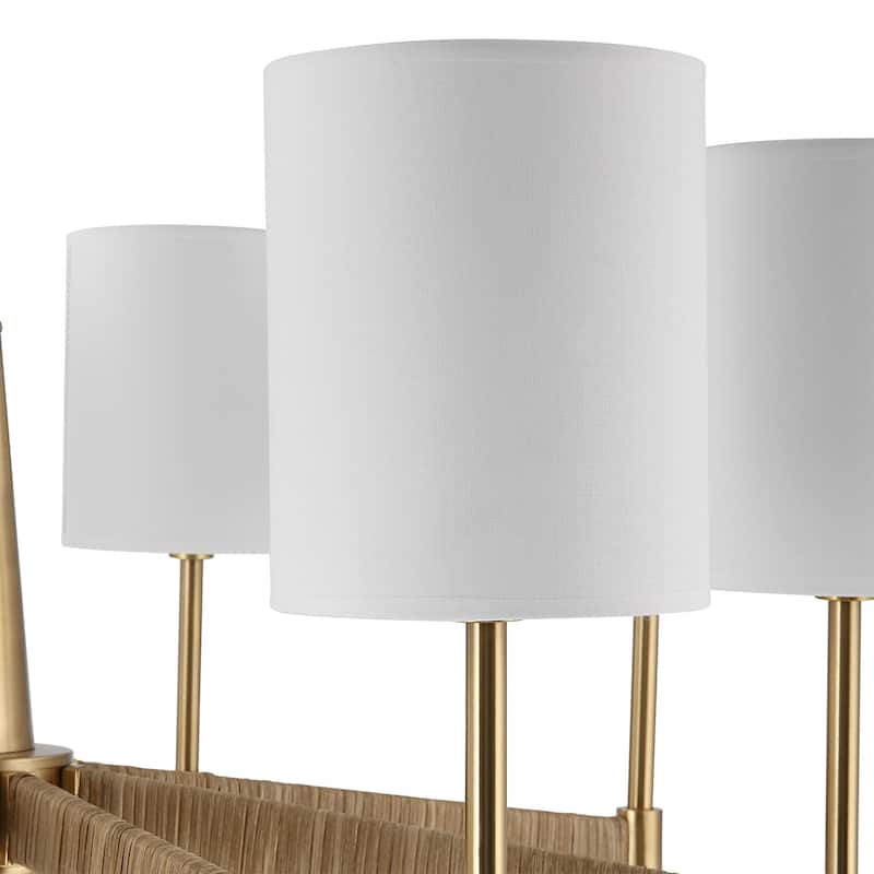8-Light Rattan Wrapped Ceiling Chandelier - 32"