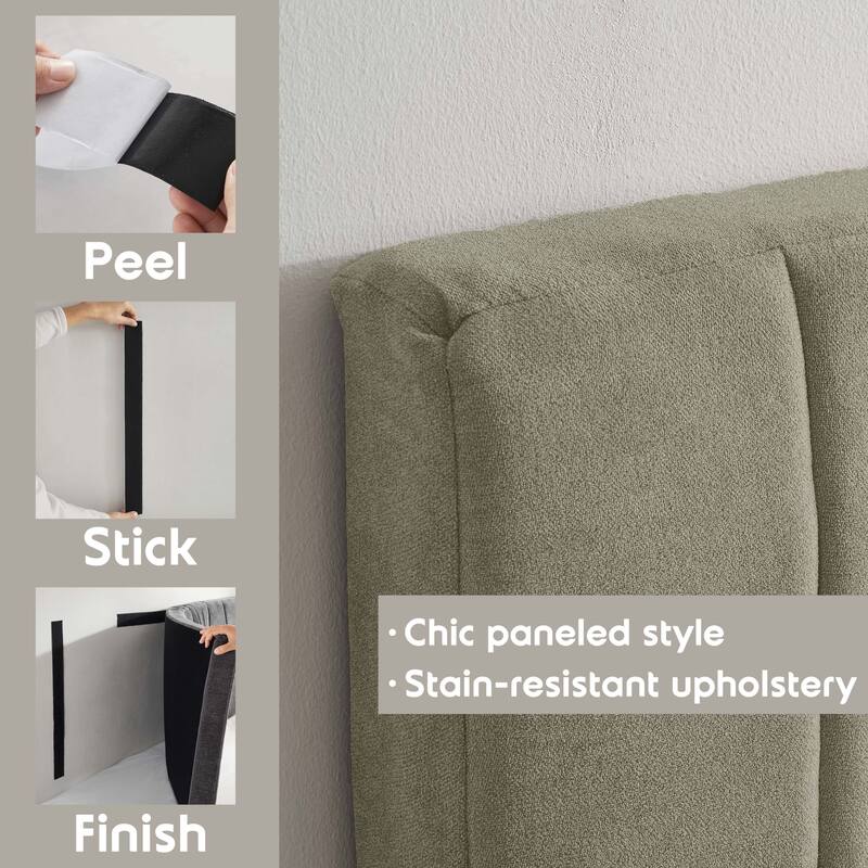 Empyrean Upholstered Wall Mounted Easy Assemble Channel Stitched Headboard