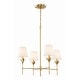 preview thumbnail 3 of 8, Broche 4 Light Antique Gold Chandelier - 28"W x 28"H x 28"D