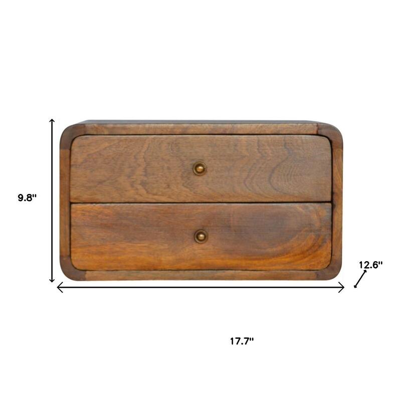 HomeRoots 18" Brown Solid Wood Floating Nightstand