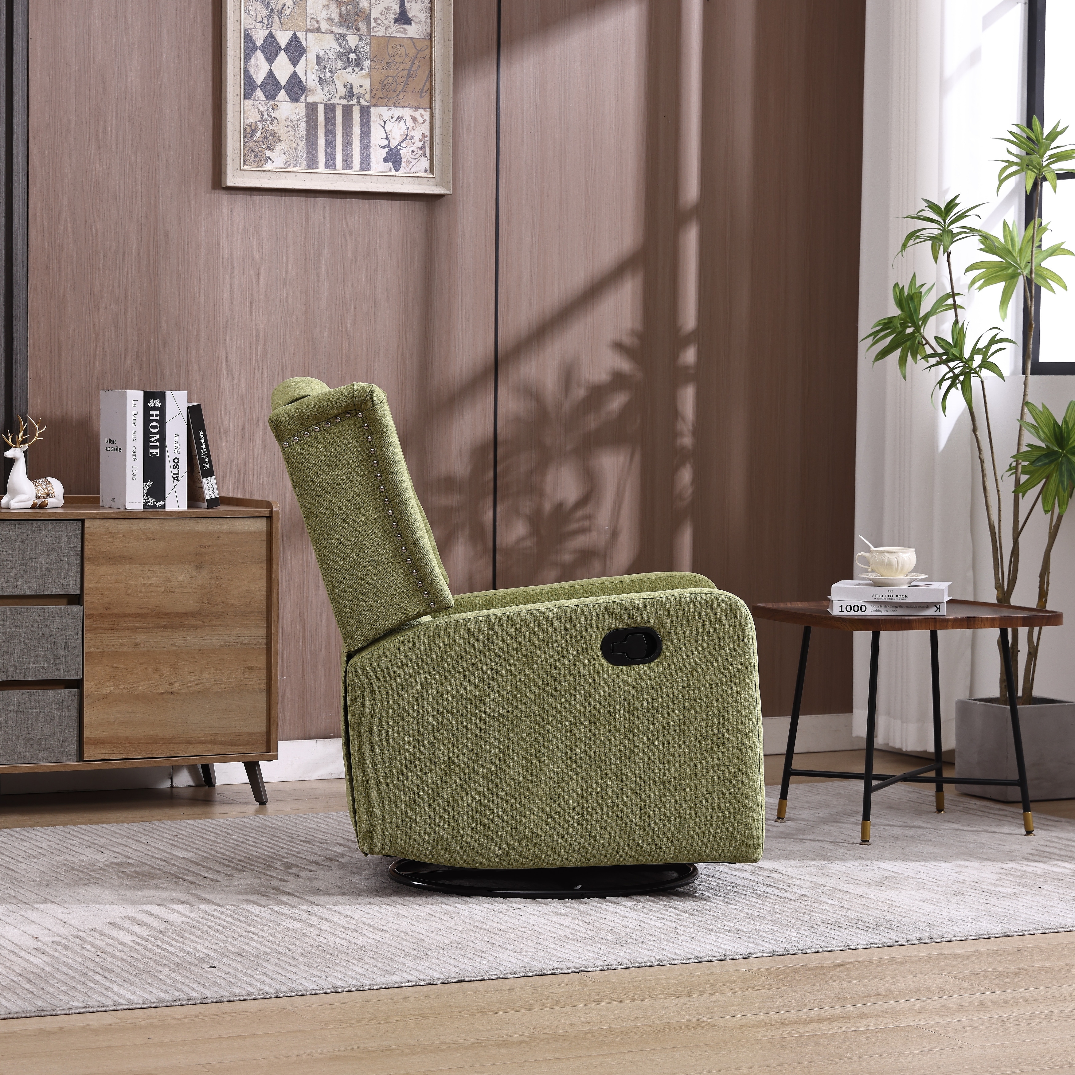 Modern Small Rocking Swivel Recliner Chair for Bedroom,Living Room