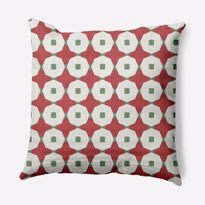 Button Up Indoor/Outdoor Throw Pillow - 18" x 18" - Ligonberry Red