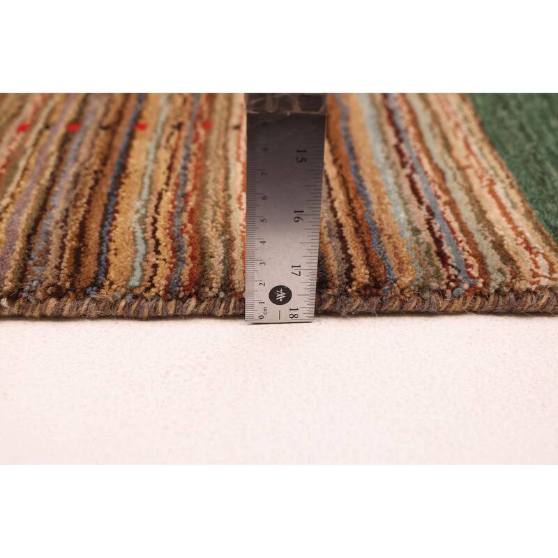 ECARPETGALLERY Hand Loomed Kashkuli Gabbeh Brown Wool Rug - 4'0 x 5'10