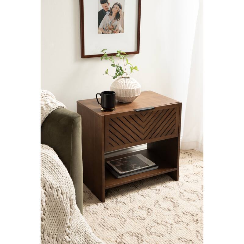 Kate and Laurel Mezzeta Wood Side Table