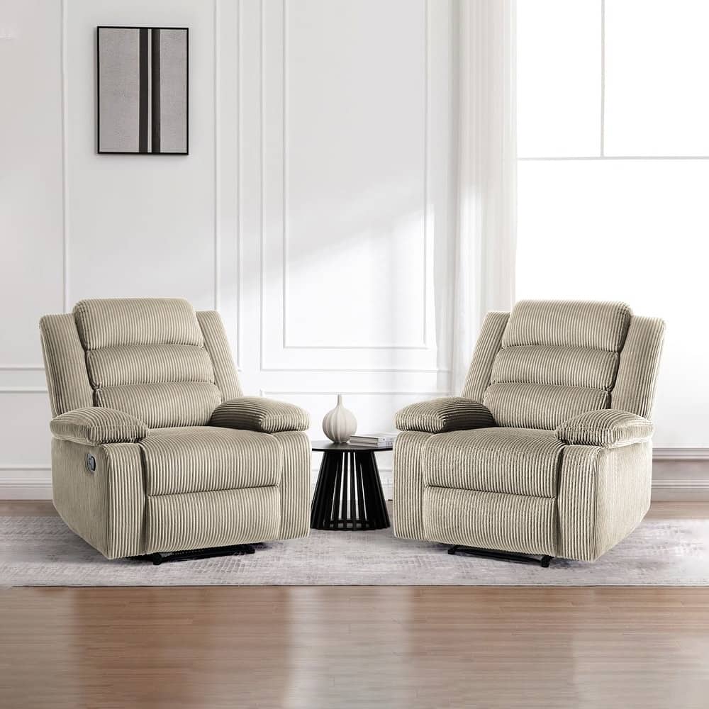 2 Set Classic and Traditional Manual Recliner Chair
