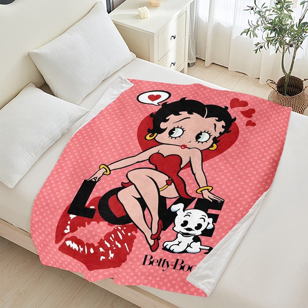 Betty Boop Super Soft Fleece Plush Throw Blanket for Couch Bed Sofa