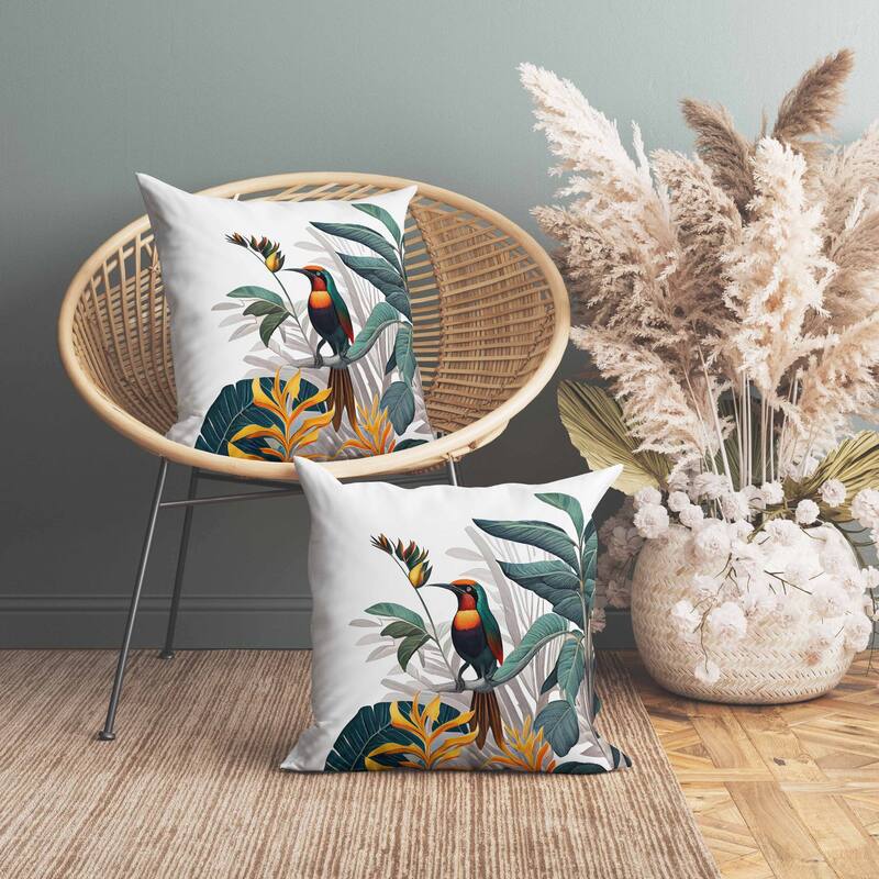 Woodland Chronicles Indoor/Outdoor Reversible Throw Pillow White and Blue