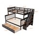 preview thumbnail 37 of 55, Twin over Full Bunk Bed with Drawer, Storage and Guard Rail, Gray