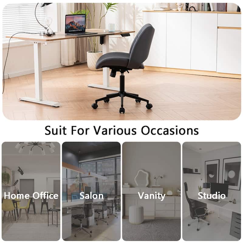 Ergonomic Faux Leather Office Chair, Swivel Task Chair