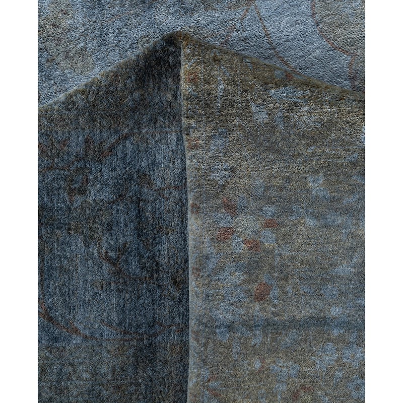 Overdyed One-of-a-Kind Hand-Knotted Area Rug - Gray - 12' 3" x 15' 8"