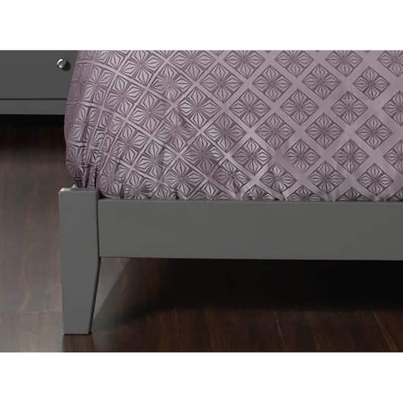 Orlando Full Low Profile Wood Platform Bed in Grey