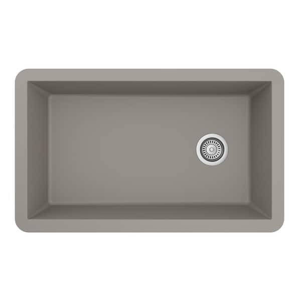 slide 2 of 16, Karran Undermount Quartz Single-bowl Kitchen Sink Concrete