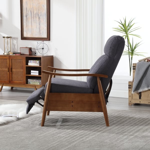 slide 2 of 14, High Backrest Recliner Lazy Sofa Chair Dark Gray Modern Armchair Dark Gray