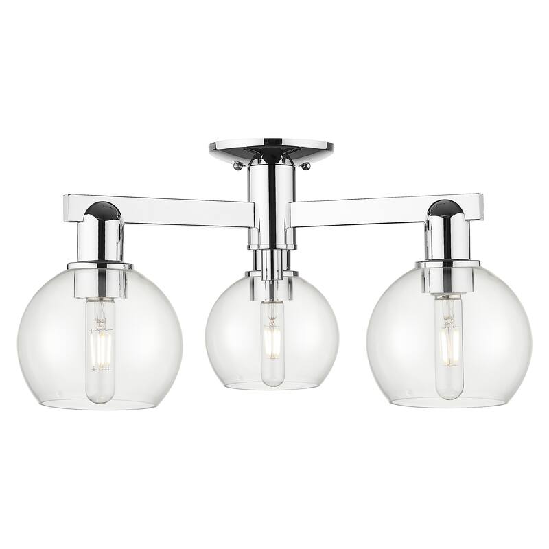 Innovations Lighting Endless Possibilities Arcadia - Athens - 3 Light 23" Semi-Flush Mount - Clear/Polished Chrome