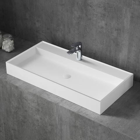 Bathroom Square Solid Surface Basin Sink - 48x19