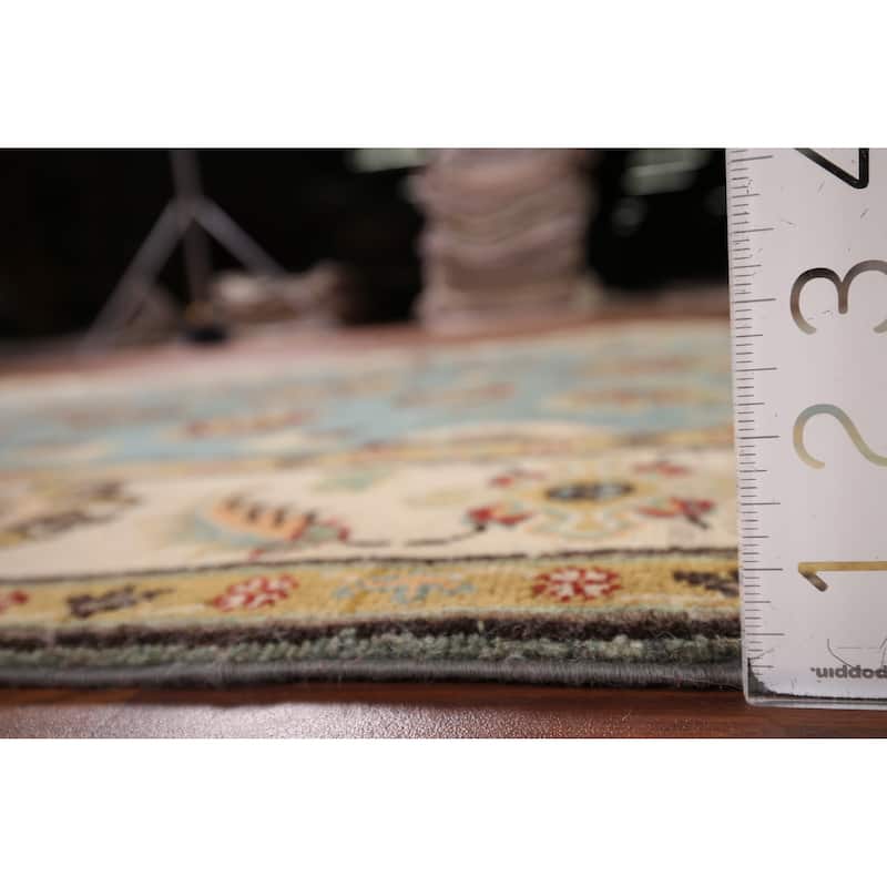 Light Blue Oushak Oriental Accent Rug Handmade Wool Carpet - 4'1" x 5'8"