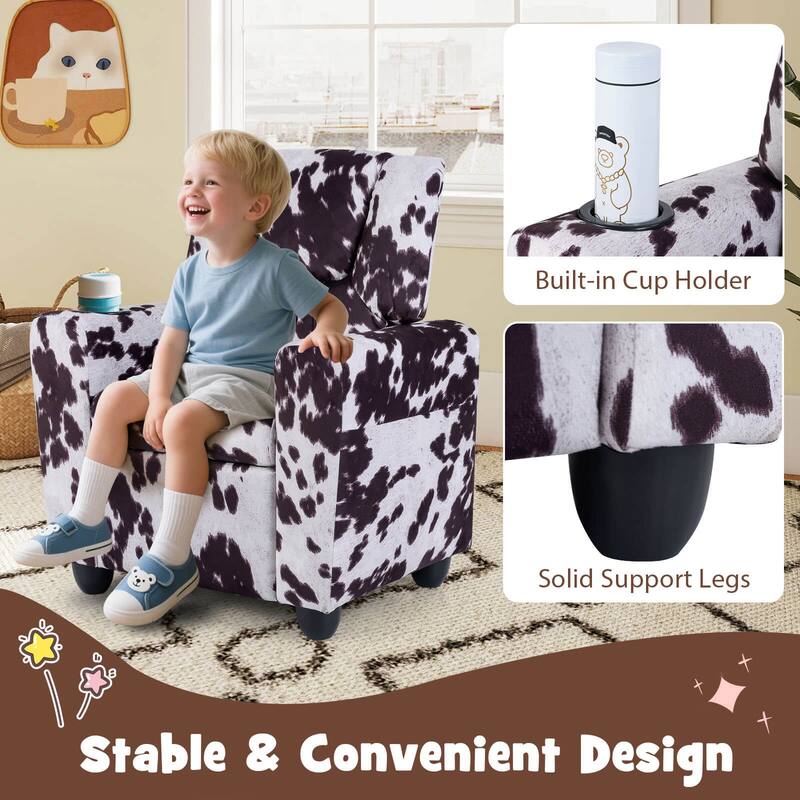 Costway Kids Recliner with Cup Holder with Adjustable Backrest &
