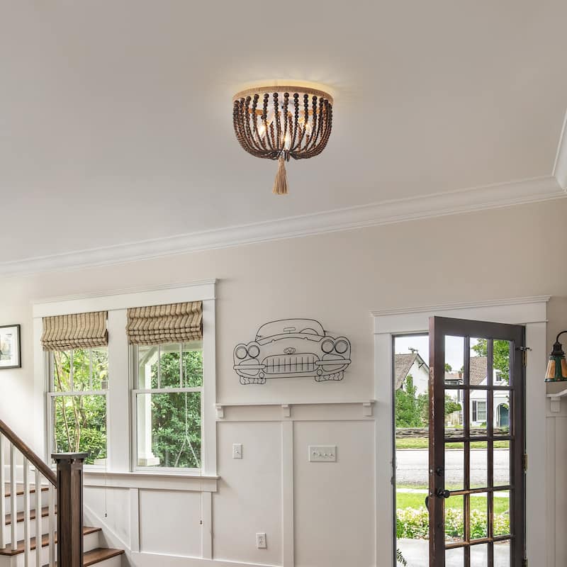 OYIPRO 3 - Light 12'' Bohemia Beaded Flush Mount Light Fixtures
