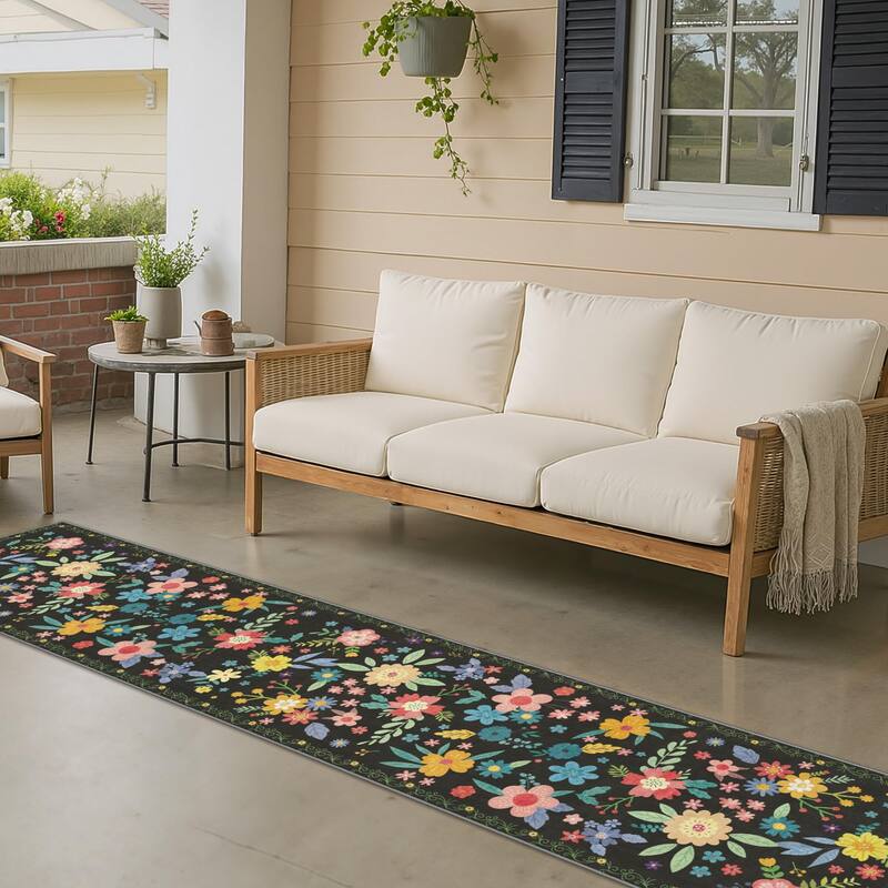 Mcow Quick-Dry Low-Pile Non-Slip Washable Indoor Outdoor Area Rug