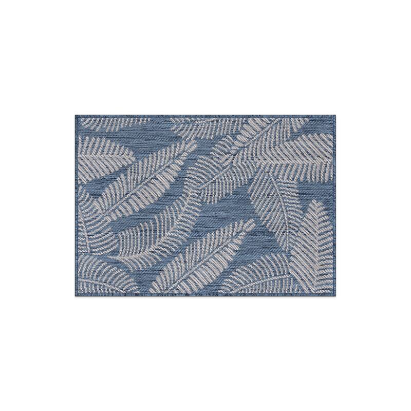 World Rug Gallery Distressed Palm Leaves Textured Flat Weave Indoor/Outdoor Area Rug
