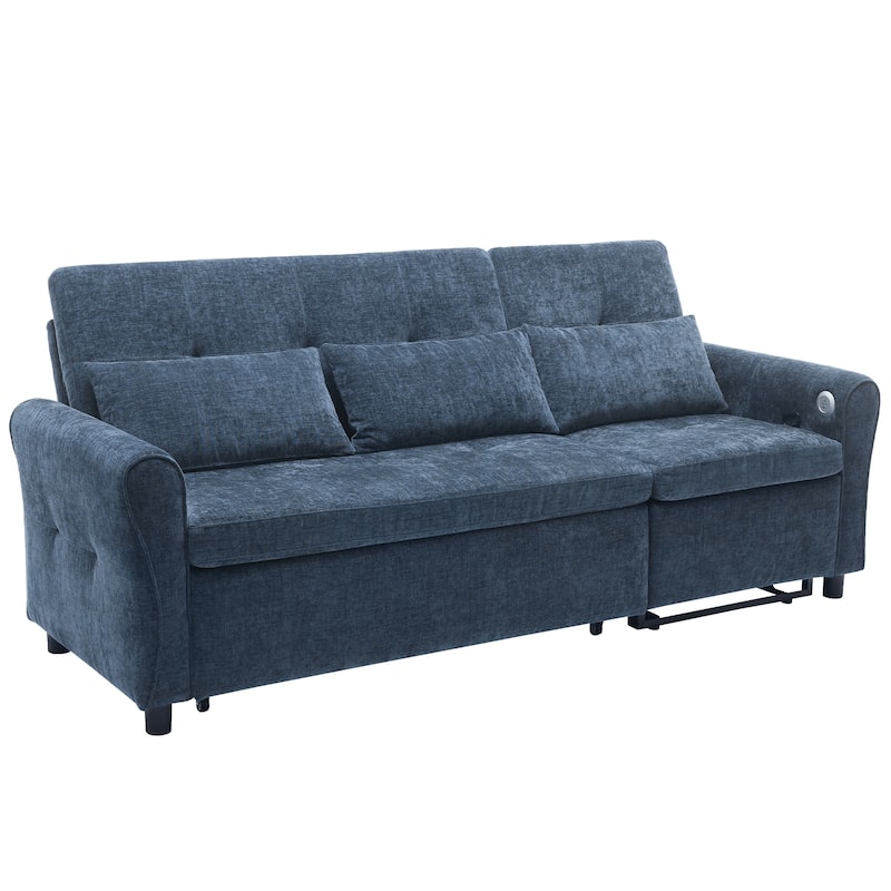 Roomfitters 2-in-1 Sofa Bed with Reversible Recliner, Three-Seater Convertible Couch for Living Room