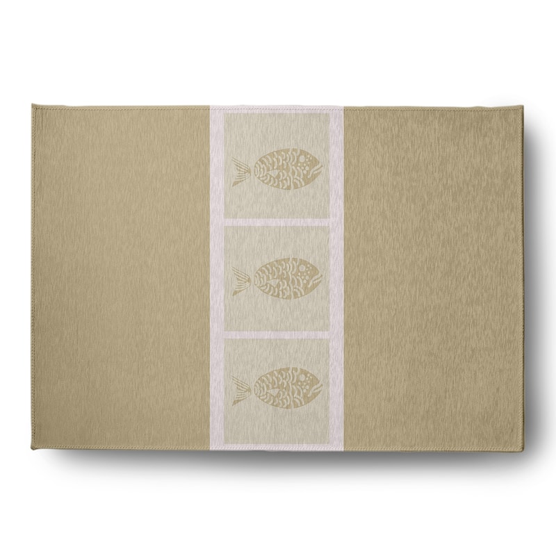 Fish Chips Nautical Indoor/Outdoor Rug - Taupe - 5' x 7'
