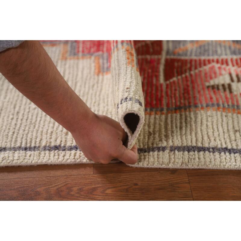 Plush Natural Dye Anatolian Turkish Runner Rug Handmade Wool Carpet - 3'1"x 11'10"