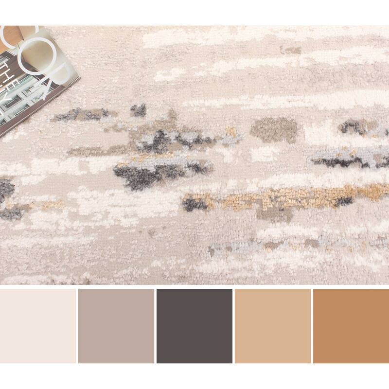 ECARPETGALLERY Machine Made Juniper Taupe Area Rug