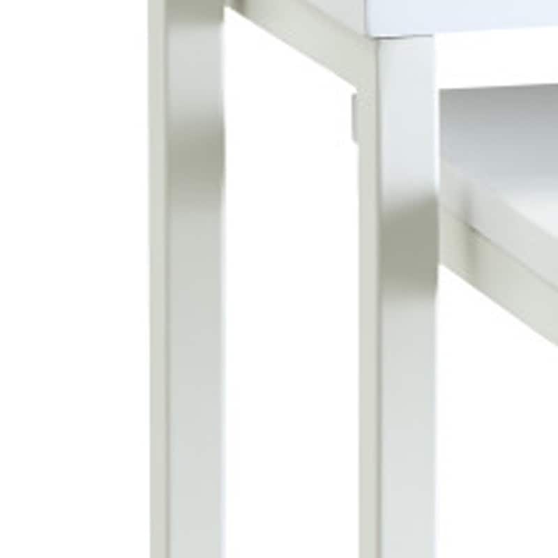 HomeRoots 24" White Solid Wood Rectangular End Table