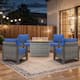 Option Grey Wicker Blue Cushion