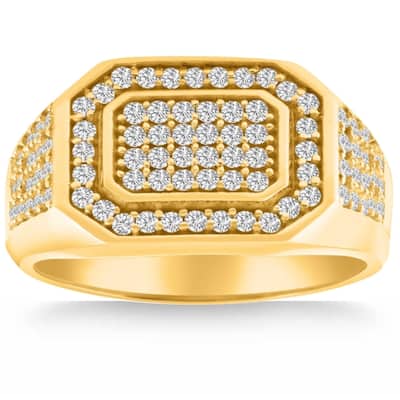 1Ct Men's Diamond Ring in Gold Lab Grown