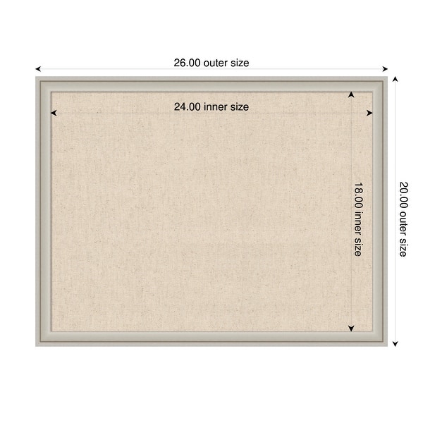 dimension image slide 71 of 91, Amanti Art Framed Fabric Pinboard Natural Linen Printed Bulletin Board