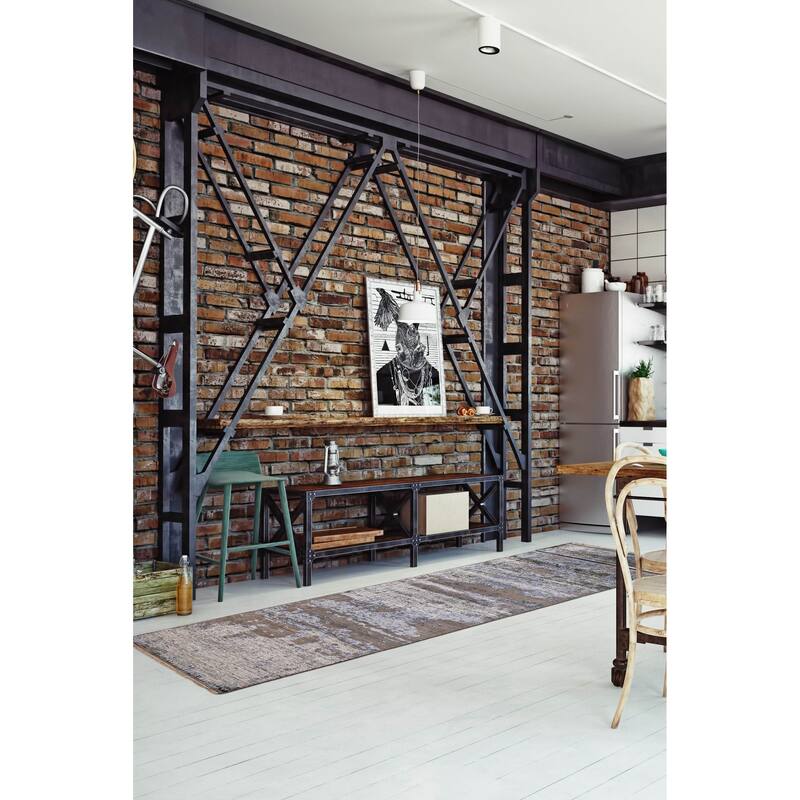 ECARPETGALLERY Hand-knotted Legacy Light Denim Blue Silk, Wool Rug - 2'6 x 14'0