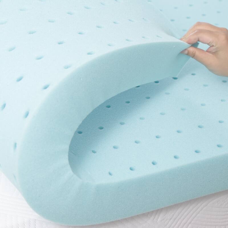 Blue Slow-Rebound Sponge Mattress with Mattress Cover