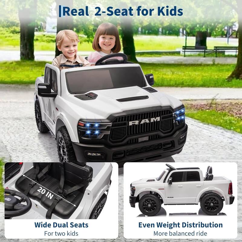 2 Seater Electric Car for Kids, 24v Ride on Truck Toy for Kids Best Gift