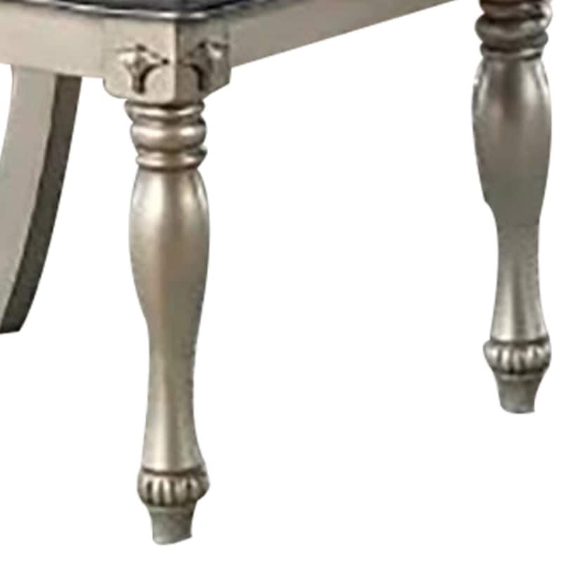 Champagne/Gray Faux Leather Upholstered Wood Frame Dining Chair, Set of 2, Sturdy Dining Chair for Dining Rooms - 21.75