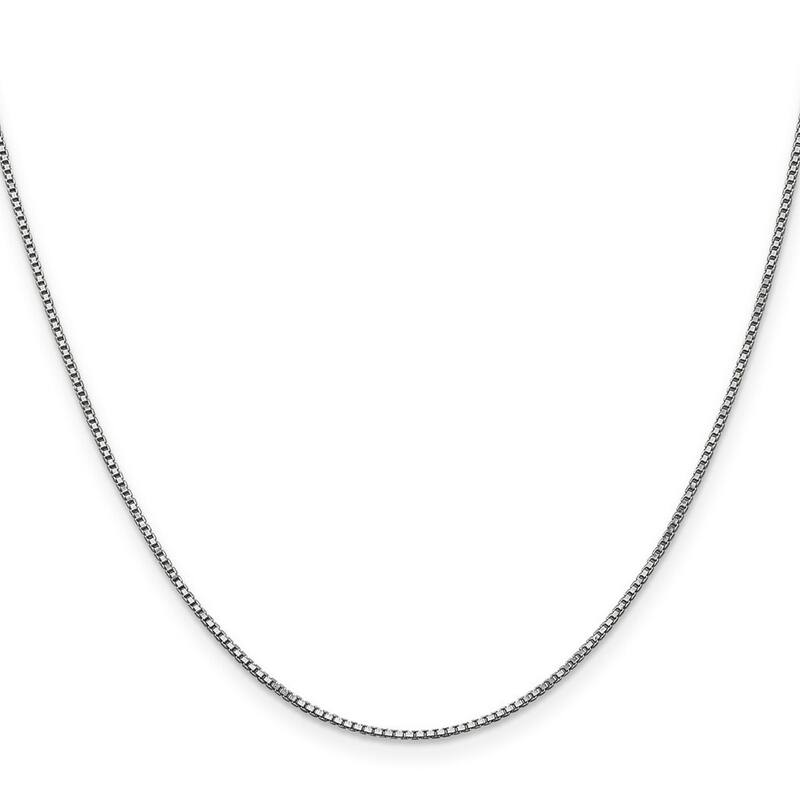 Curata 14k White Gold Solid 1.0mm Box Chain Necklace Options: 16 18 20 22 24 26 28 30