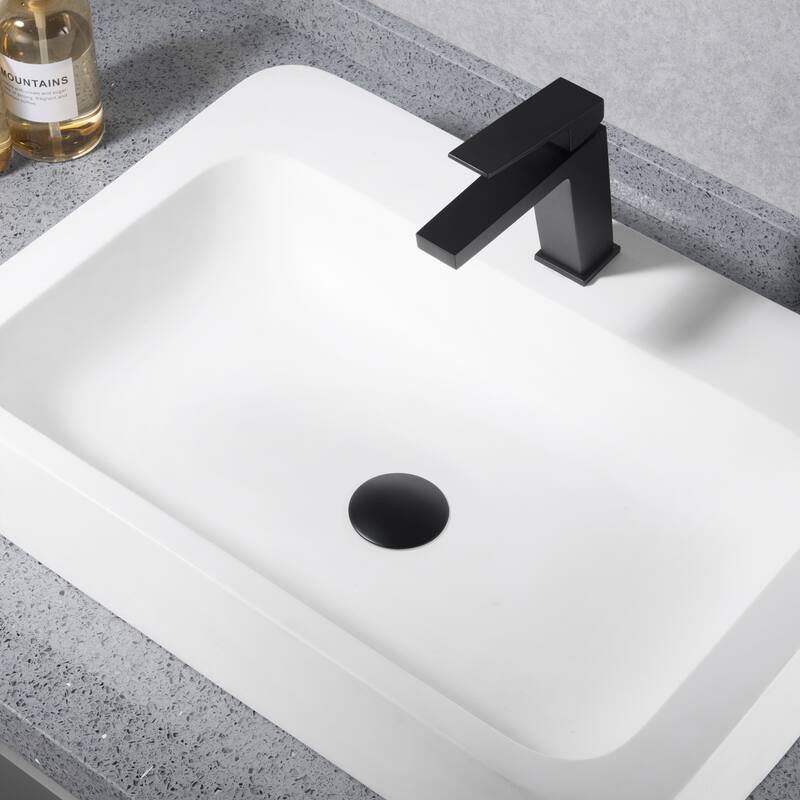 Luxier DS01-T Bathroom Sink Push Pop-Up Drain Stopper with No Overflow