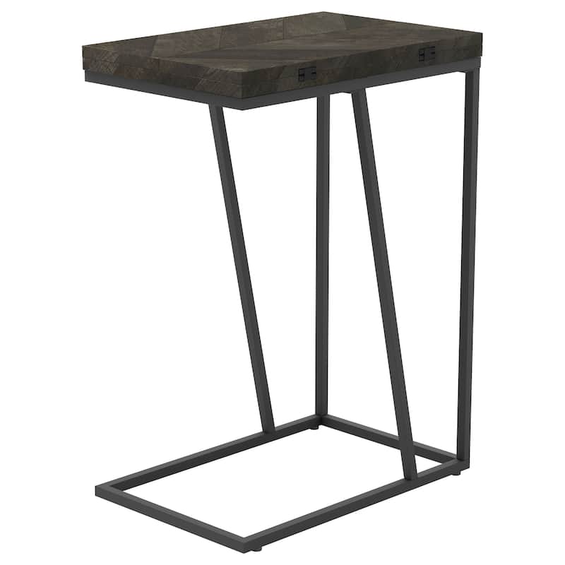 Carly Expandable Engineered Wood C-Shaped Side Table