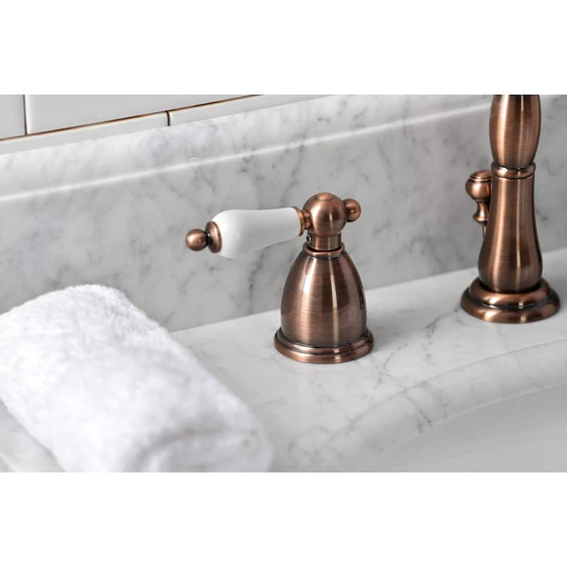 Kingston Brass Heritage 8 in. Widespread Bathroom Faucet in Antique Copper