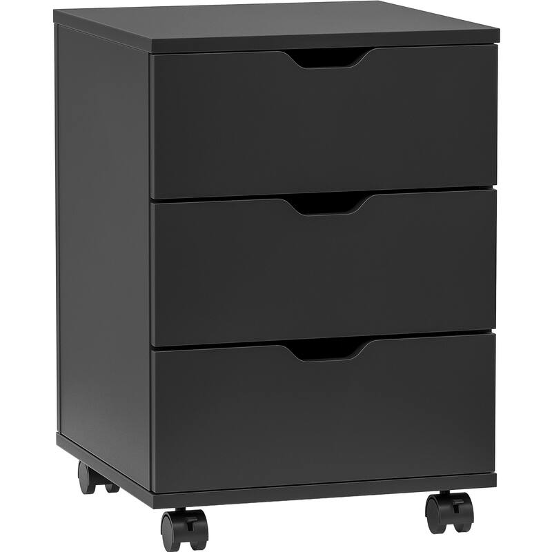 3-Drawer Vertical Filing Cabinet Rolling Wood Mobile File Cabinets Under Desk for Home Office with Casters (Non-Assembled)