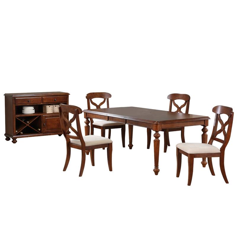 Extendable Dining Set 8 Seat Butterfly Table & Server - 58-76" Wide - HomeStock Art Deco Dreams