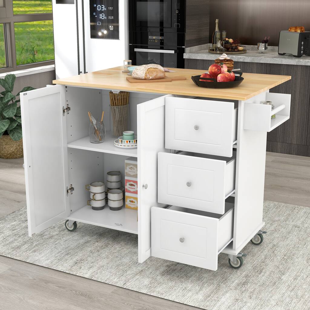 Drop Leaf Kitchen Island Portable Kitchen Cart Cabinet
