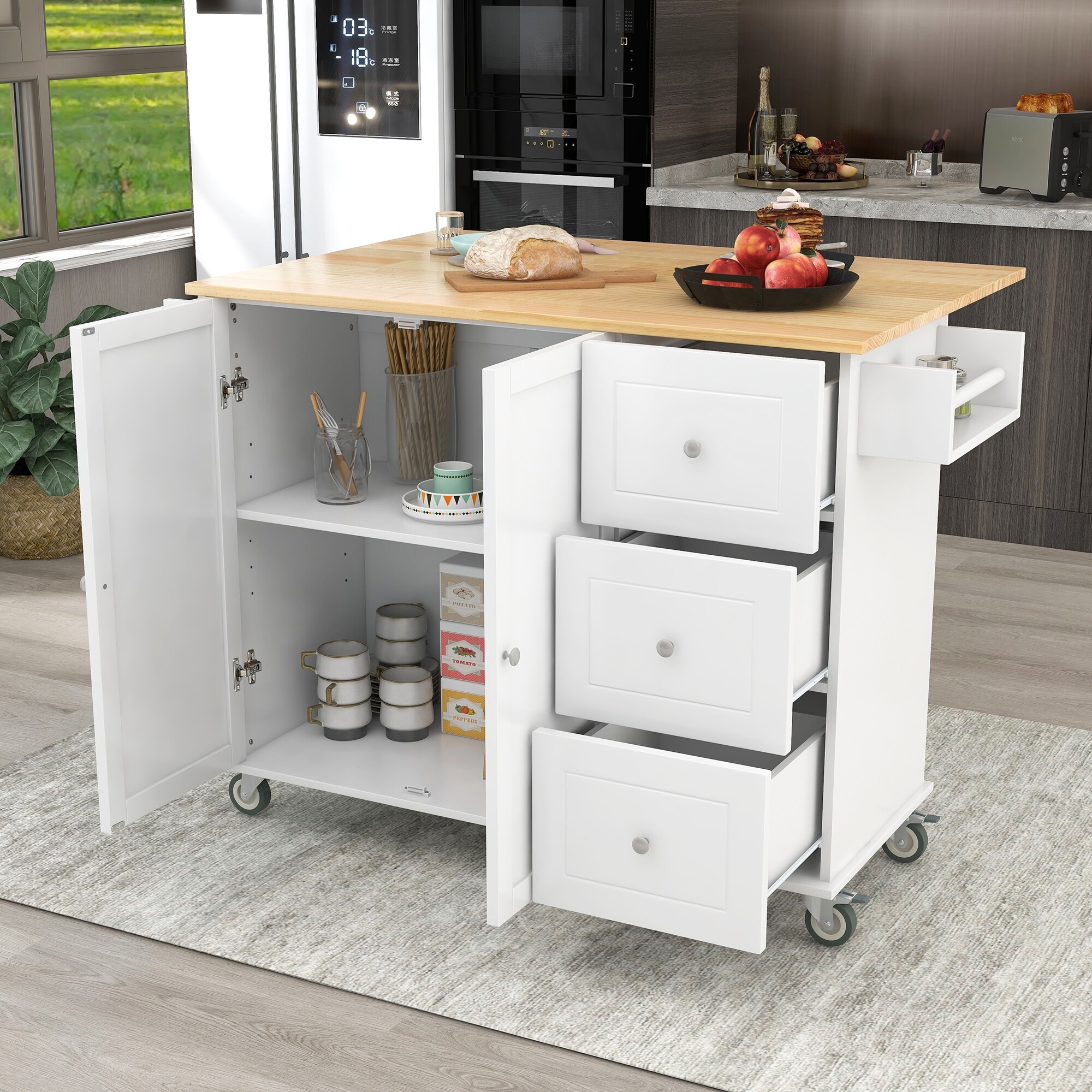 Island fridge shop drawers