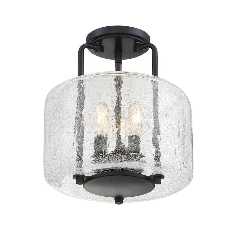 Savoy House Avalon 3 Light 11" Wide Semi-Flush Drum Ceiling Fixture
