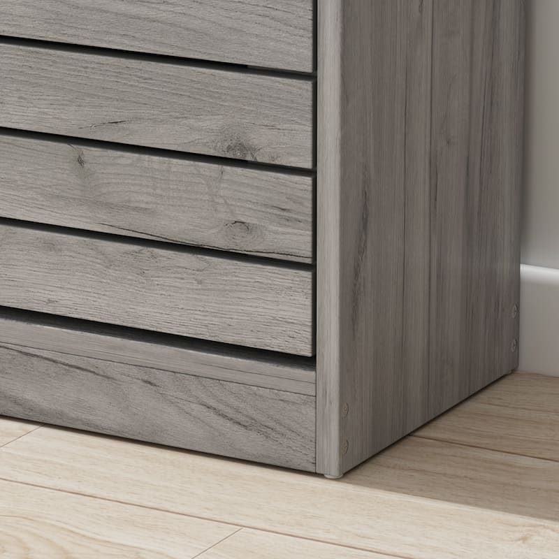 Shoe Storage Cabinet Two Drawer Space Saving Grey/Oak/White Dresser
