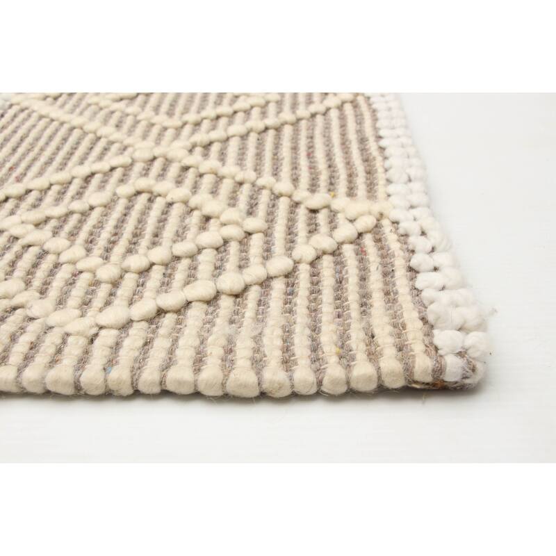 ECARPETGALLERY Braid weave Sienna Cream Wool Rug - 6'1 x 8'11