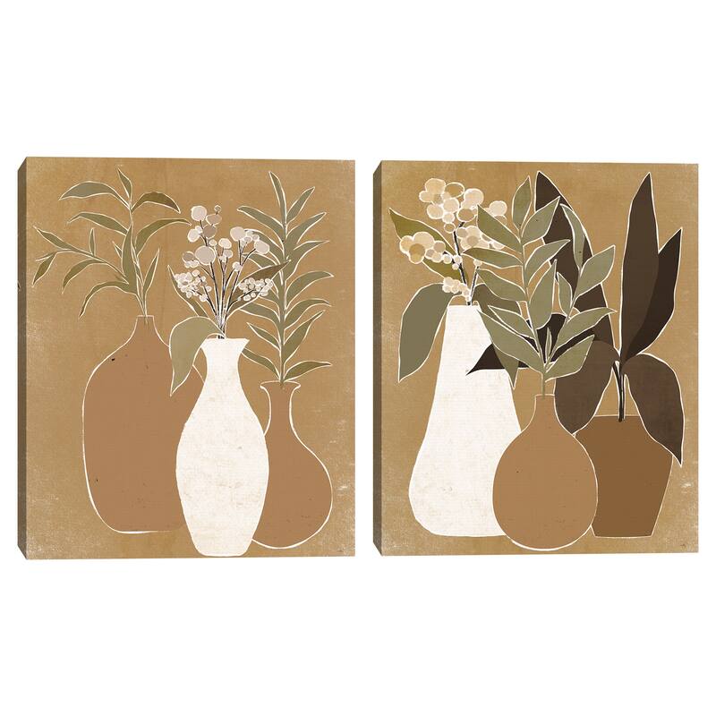 Simple Greens I Light, Simple Greens II Light by Belle Maison Canvas Art Prints
